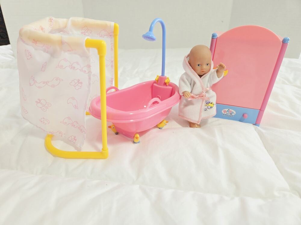 Zapf Creation MiniWorld Baby Born Doll Set Germany Vtg Bath Set Htf Rare Tub